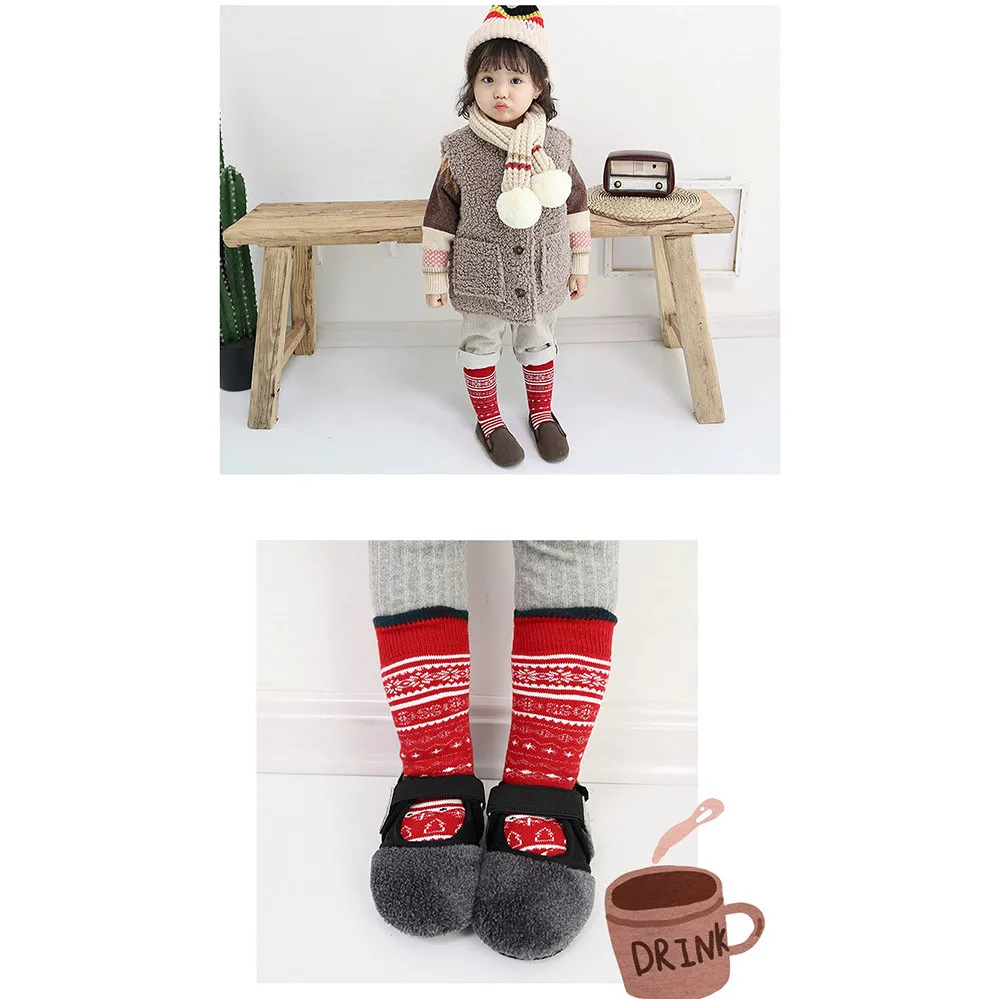 1 пара осенне-зимних женских носков теплые шерстяные рождественские носки до середины икры шерстяные снежинки, олени, удобный подарок для девочек, милые носки 10