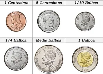 

Panama 2017-2019 1 Cent-1 Balboa Full Set 6 Pieces Unc Real Original Coins Collection