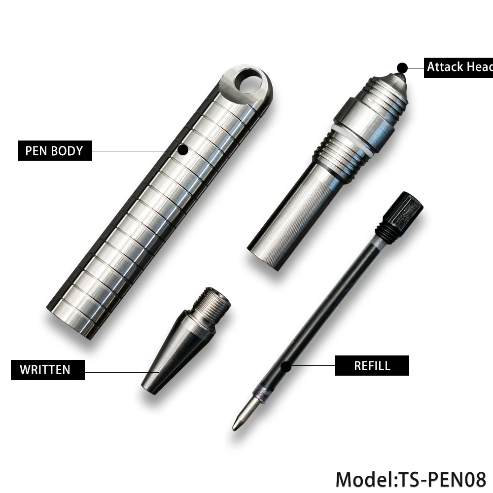 TWOSUN мини титановый сплав замок ручка с кольцом для ключей Самозащита личный Тактический Многофункциональный инструмент наружный инструмент разбитое окно ручка TS-PEN08
