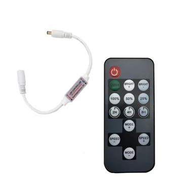 

14 Keys Mini DC 12V Led Controller Dimmer RF Remote to Control Single Color Strip Lighting 3528 5050 led strip