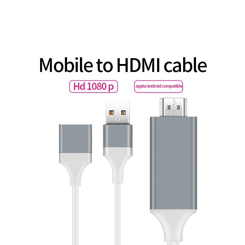 HD мультимедийный проектор ios USB HDMI кабель зеркало литой дисплей 1080P Full HD HDMI AV адаптер видео кабель для iPhone к HD ТВ проектор