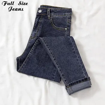 

Women Plus Size Black Gray Pencil Skinny Jeans Mom 4xl 6xl High Waist Basic Stretch Denim Pants Slim Fit Casual Feet Pant