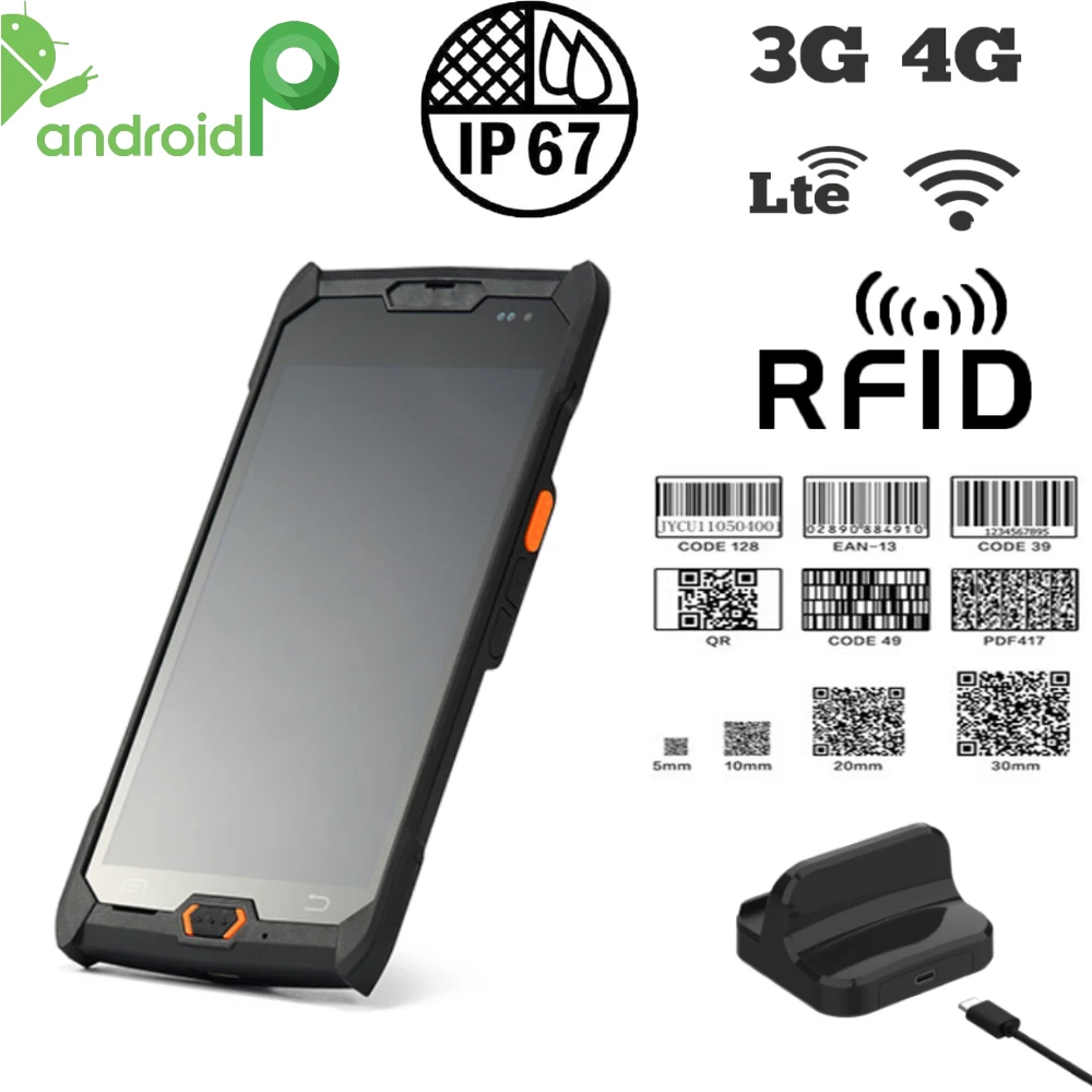

Ручной сканер штрих-кода, IP67, Android 9,0, 1D и 2D QR