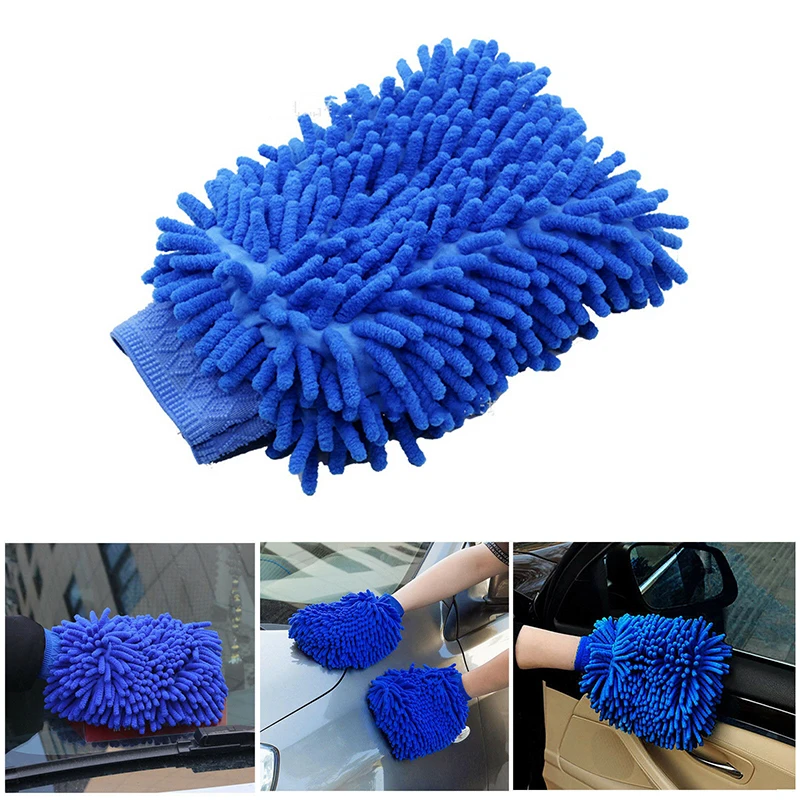 Car Gloves Cleaning Washing Wash Microfiber Brush Tools Glove Soft Auto Wool 