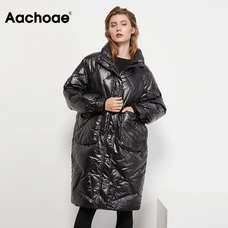 Aachoae 2020 Women Winter Thick Warm Long Coat