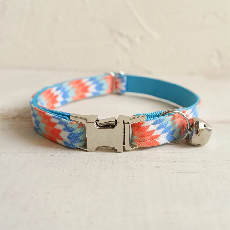 Cat Collar with Personalized Name and Phone Designer Pattern Fashion Cat Collars Exquisite Cat Gift Pet Product Kitten Collar
