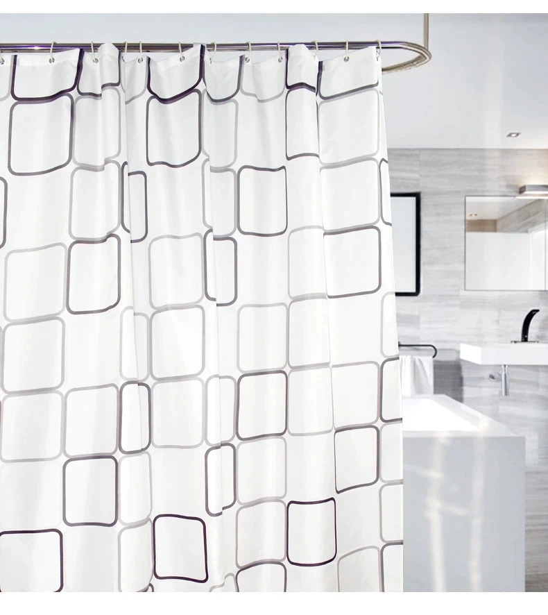 Geometric Black White Plaid Modern Shower Curtains Home Waterproof MildewProof Curtains