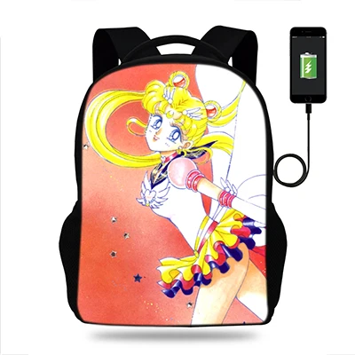Школьные сумки для студентов Самые популярные и модные сумка Mochila Сейлор Мун печать школьные сумки для девочек-подростков