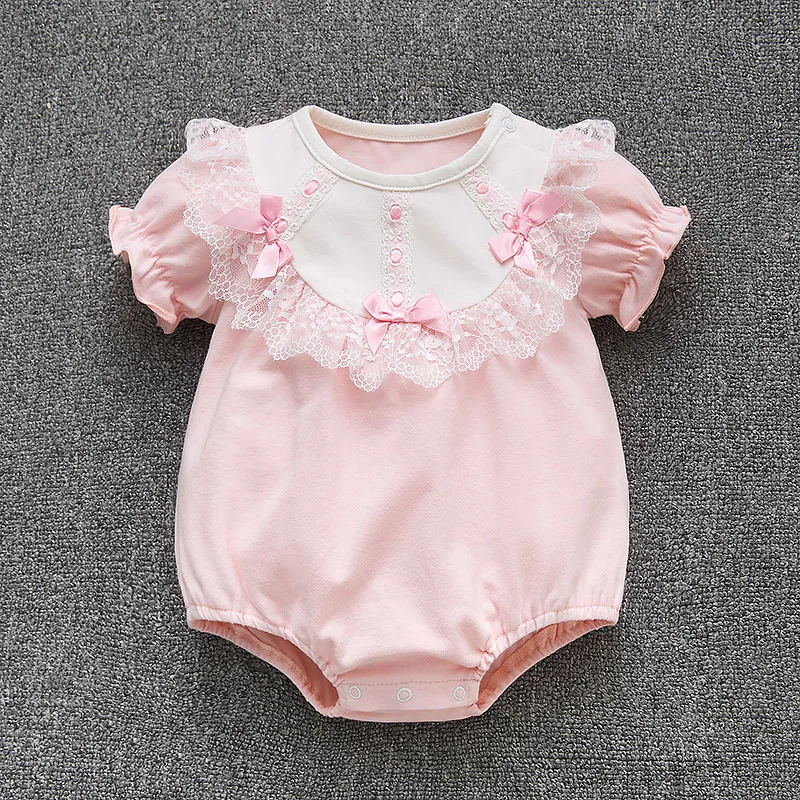 1pc infant Baby bodysuit girls wedding daily photo shooting bodysuit cotton jumpers summer 3 6 9 12 M baby playsuit Baby Bodysuits for boy
