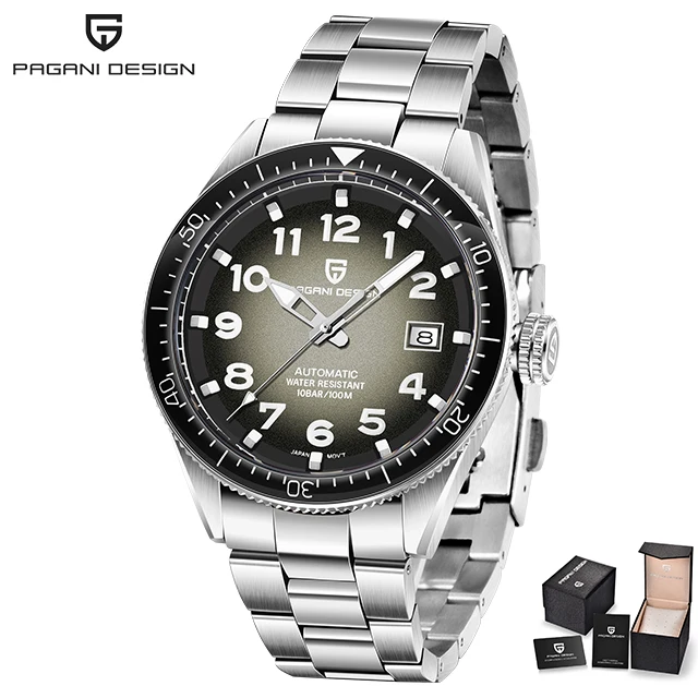 PAGANI DESIGN Luxury Men's Mechanical Wristwatch Top Brand NH35A Movement Blue Automatic 100M Waterproof Watch Relogio Masculino 