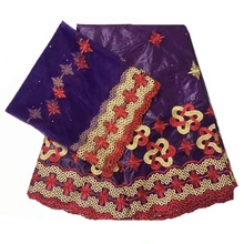 Африканская ткань Базен riche ткань tissu africain хлопок вышитые Базен riche getzner с тюлевым кружевом набор 5+ 2 ярдов/партия