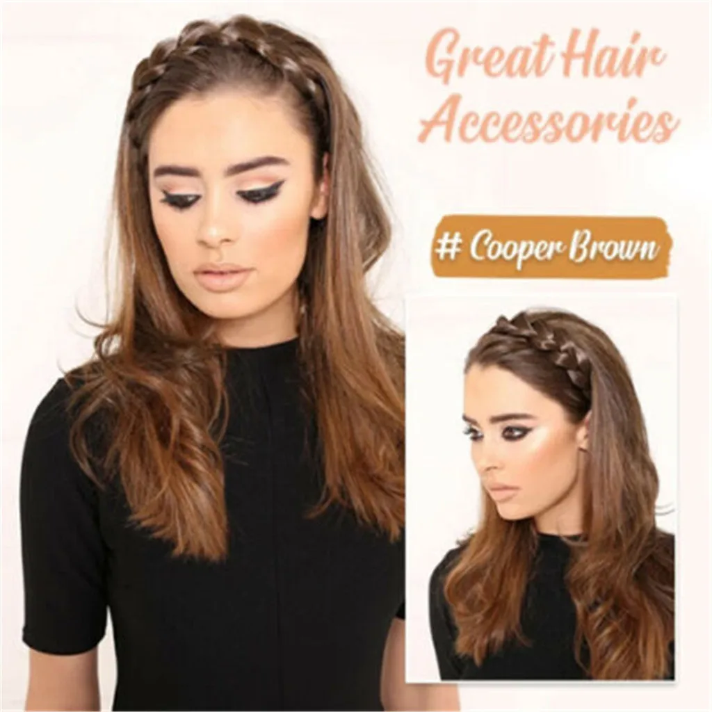 3,5 см, широкий синтетический парик, крученые эластичные резинки для волос, косички, богемные плетеные повязки на голову для женщин, растягивающиеся аксессуары для волос для девушек