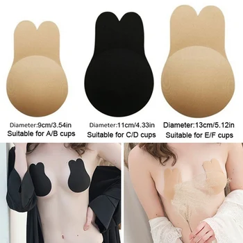 

2Pcs/Set Bikini Pads Women Bra Self Adhesive Silicone Lift Up Tape Rabbit Ear Lifting Chest Sticker Swimsuit Nipple Cover
