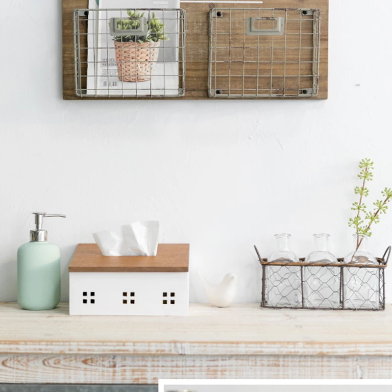 Wood Tissue Box Tissue Holder Tissues Paper Napkin Container Nordic Wooden Kitchen Organization Home Dining Room Accessories 3