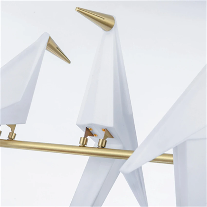 Nordic LED Bird Paper Crane металлические подвесные светильники Кухонное освещение домашний
