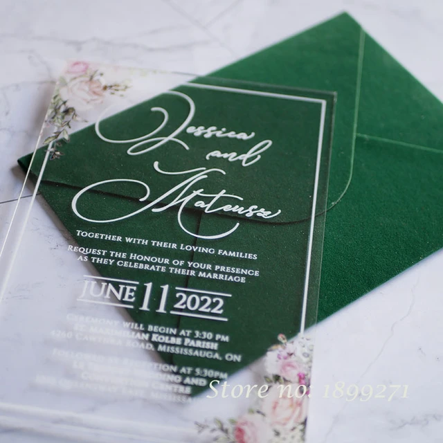 free shipping acrylic wedding invitation personalized acrylic wedding cards  convite de casamento acrylic invitations wholesale - AliExpress