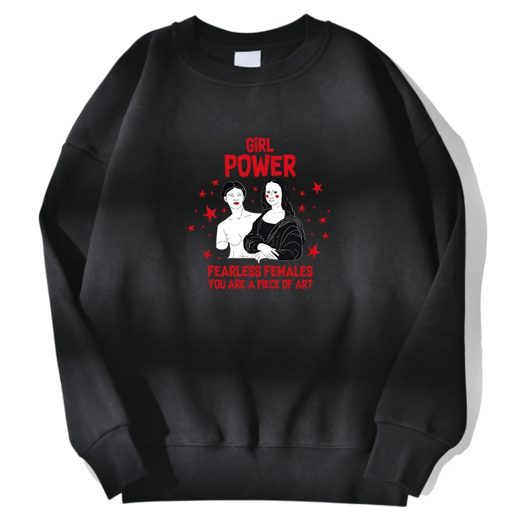 

Sweatshirts Girl Power Cool Letters Print Hip Hop Male Tracksuit Oversized Harajuku Man Sweatshirt Comfortable Retro Men Hoodie