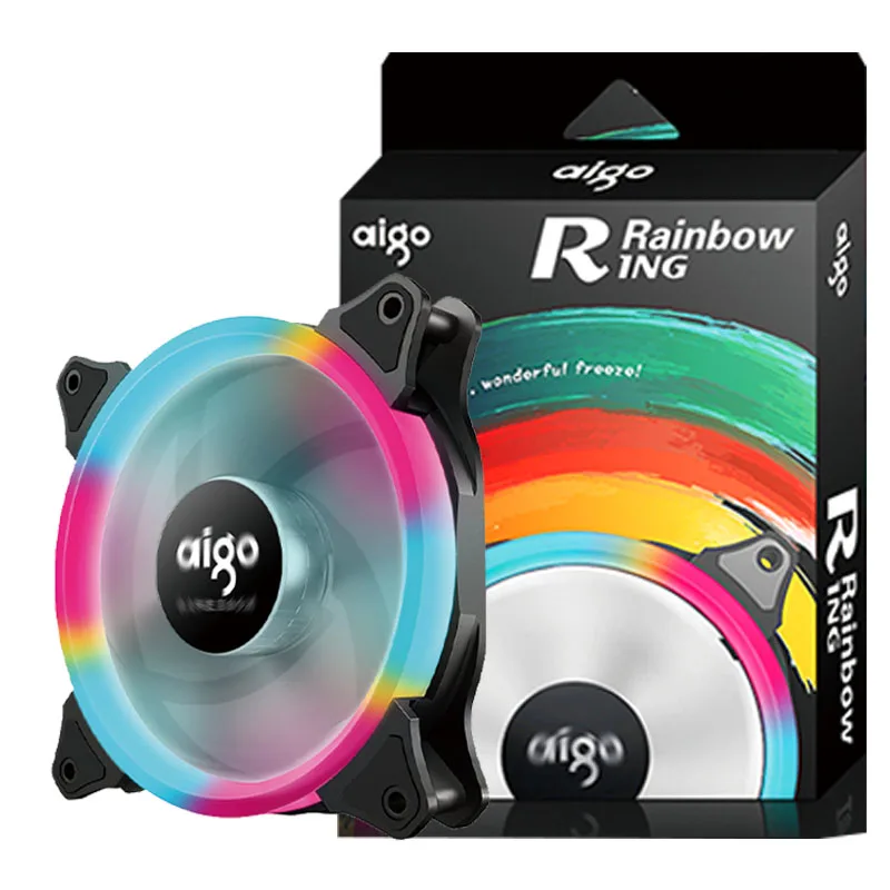 Вентилятор Aigo Aurora rainbow 120 мм со светодиодной подсветкой 4 контактный вентилятор