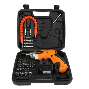 

4.8V Electric Drill Screwdriver Kit Handheld Rotary Drill Tool Rechargeable Lithium Battery Handle with Storage Box EU Plug