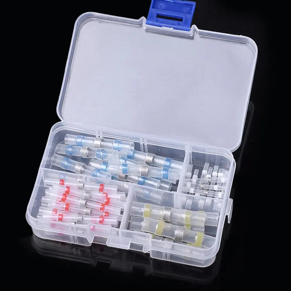 

100 Pcs Mixed Heat Shrink Sordering Terminals Waterproof Solder Sleeve Tube Electrical Wire Insulated Butt Connectors Kit