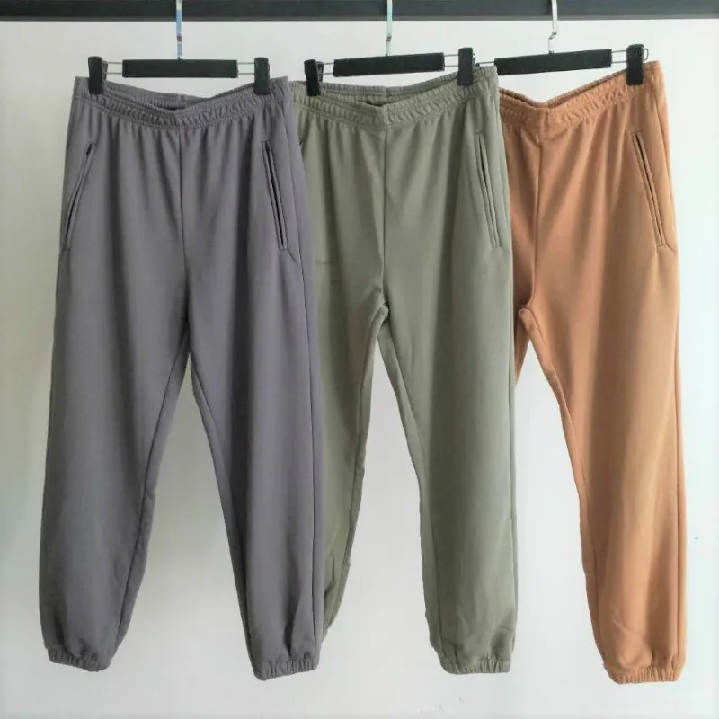 

Autumn Ankle-length Kanye Loose Sweatpants Thin Cotton Zipped Pocket Elasticized Cuffs Jogger Pants