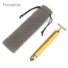 24k золото Вибрация для похудения лица красота бар Пульс Укрепляющий роликовый массажер для лица Подтяжка кожи палочка, разглаживающая морщины