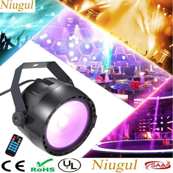 

RGB+UV Effect Stage Lights With 30W COB LED Par Light By RF Remote And DMX Contol Wash Effect /LED Strobe Light Disco Party Lamp