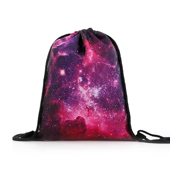 

backpack Starry sky new fashion Women mini drawstring Backpack 3D printing travel softback bags men mochila drawstring bag Girs