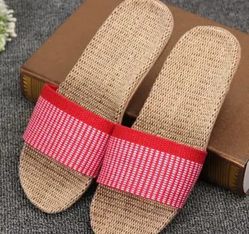 

YEELOCA 2020 Spring and summer home flax m002 slippers female slippers sandals heavy-bottomed non-slip FT005