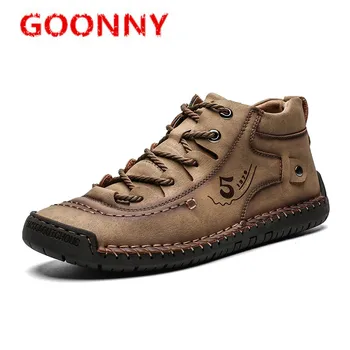 

Men Shoes High-Top Male Boots Classic Comfortable Casual Shoes Quality Split Leather Shoes Men Flats Moccasins Shoes Big Size