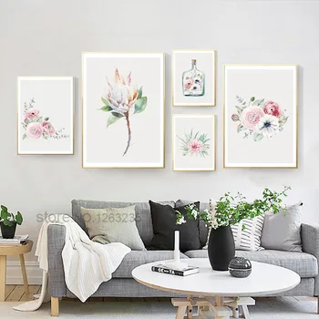 

Succulent Plant Flower Art Canvas Painting Home Decoration Nordic Poster Living Room Background Wall Painting Frameless