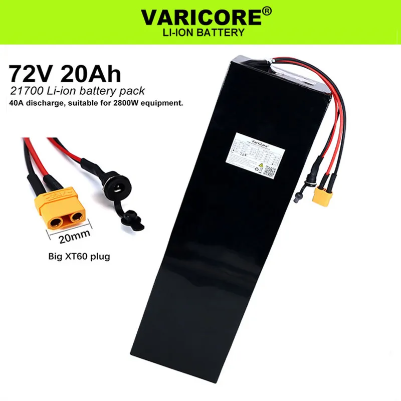 

72V 20Ah 20S5P 26700 Lifepo4 Battery Pack with 20s 20A Maximum 60A Balanced BMS for Electric Boat E-bike 58.4V Lawn mower