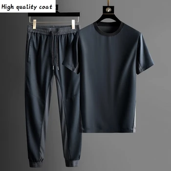 

Matching Men's Design Kit (t-shirt + Pants), Luxury, Short Sleeve, Ventilated, Thin, Men's Sweatshirt, Men's Fashion Kit
