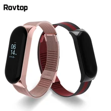 Rovtop ремешок для Xiaomi Mi, 3 ремешка для Xiaomi Mi, 3 браслета для Xiaomi Mi, 4 магнита, металл, нержавеющая сталь
