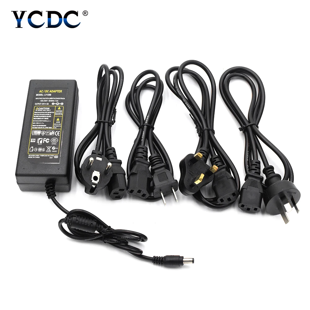 AC To DC 12V 1A 2A 3A 5A 6A 8A Power Supply Adapter For Led Bar Light US EU Plug AC To DC 12V 1A 2A 3A 5A 6A 8A Power Supply Adapter For Led Bar Light US EU Plug