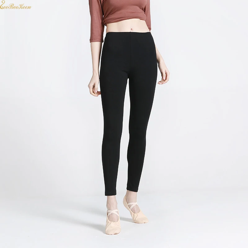 long nine pants Черные боди для взрослых, балетные штаны, для фитнеса, балетные колготки для женщин, для занятий в тренажерном зале, для занятий танцами, женские теплые трикотажные изделия, длинные латинские/балетные танцы - Цвет: long nine pants