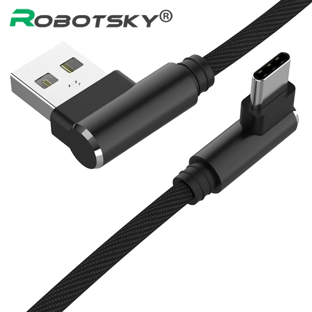 Кабель USB Type C Micro 90 градусов для быстрой зарядки кабель передачи данных Samsung S9 S8 Note8