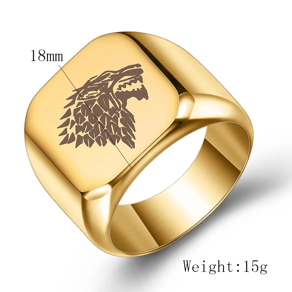 Free Engrave New Silver/Gold/Black/Blue Square Big Width Signet Rings Customized Fashion Finger Men Ring Titanium Steel Jewelry