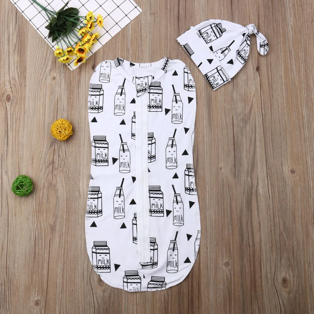 Простыня для новорождённого мягкая пеленка с длинными рукавами Swaddleme Beanie cap Хлопок Младенческая дышащая молния спальный мешок