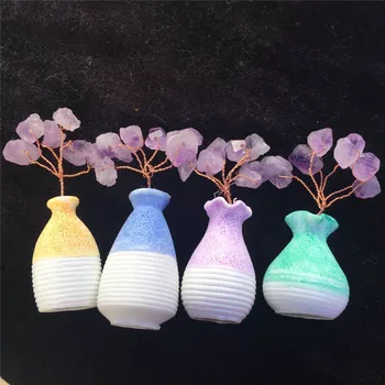 

1PC Natural Amethyst Tree Crystal Mineral Ornaments Tree of Life Home Decoration Purple Lucky tree Healing Pavilion Decorate