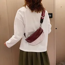 Модная женская плюшевая сумка-мессенджер контрастного цвета, нагрудная сумка, поясная сумка, сумка для телефона