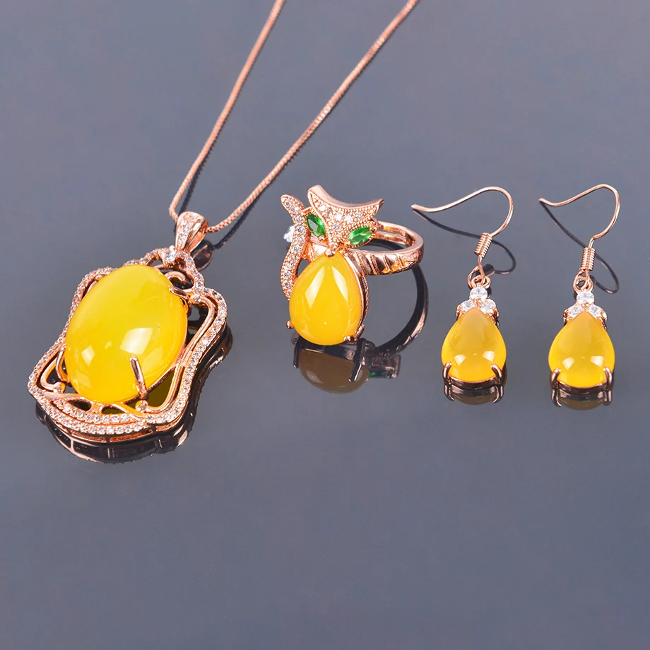 Натуральный драгоценный камень ювелирные изделия халцедон комплект ювелирных