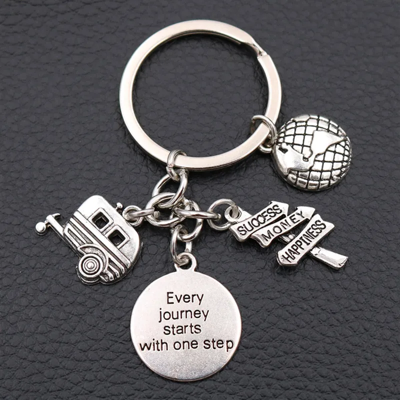 

Every journey starts with one step Tags Metal Keychain, Success Charms, RV Charms ,Happiness Charms ,A2048 1pcs