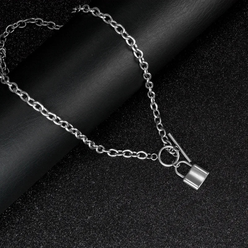

Online Celebrity Style INS Harajuku-Style Retro Punk Dark Disco Dancing Lock Head Necklace Pendant Necklace Accessories Unisex F
