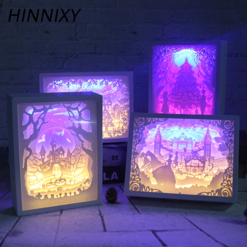 Hinnixy 3D Бумажная скульптура лампа креативная поделка ручной работы бумажная