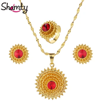 

Shamty Small size Africa Ethnic Sets Silver Color Gold Color Beautiful And Elegant Woman Classic Jewelry RBG Accessories A40003