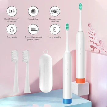 

Guonet IPX7 Waterproofs Electric Toothbrush Adult Timer Brush 3 Mode USB Rechargeable Tooth Brushes Replacement Heads Sets