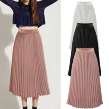 Осенняя женская элегантная плиссированная юбка с высокой талией, женская белая длинная юбка, Женская Высококачественная юбка миди, черная Saia#5s
