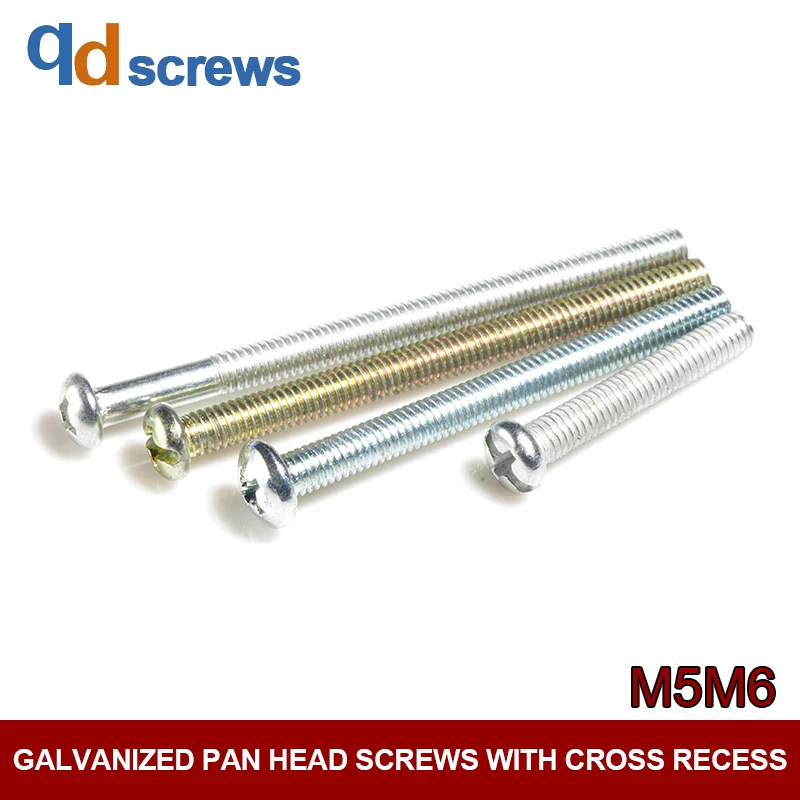 

4.8 M5M6 Pan head screws with cross recess cross Phillips round head screw galvanized round head GB818 DIN7985 ISO 7045