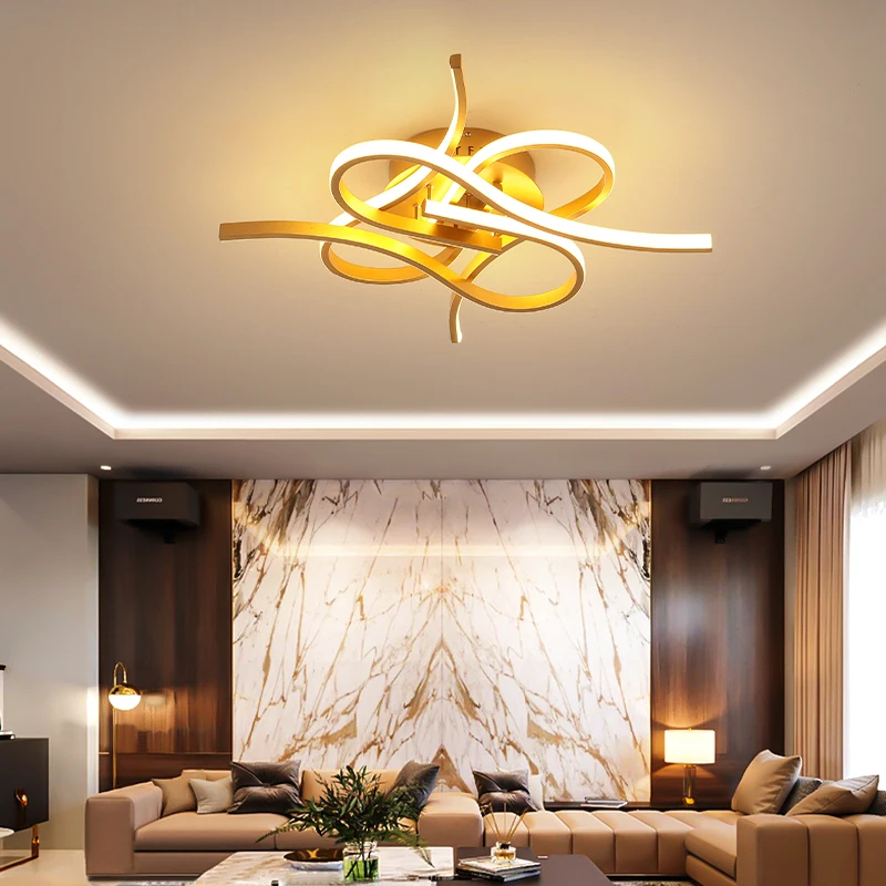 US $105.00 New Modern Led Ceiling Lamp For Living Room Bedroom Study Kitchen Home Deco BlackGold Surface Mounted Ceiling Lights Fixtures